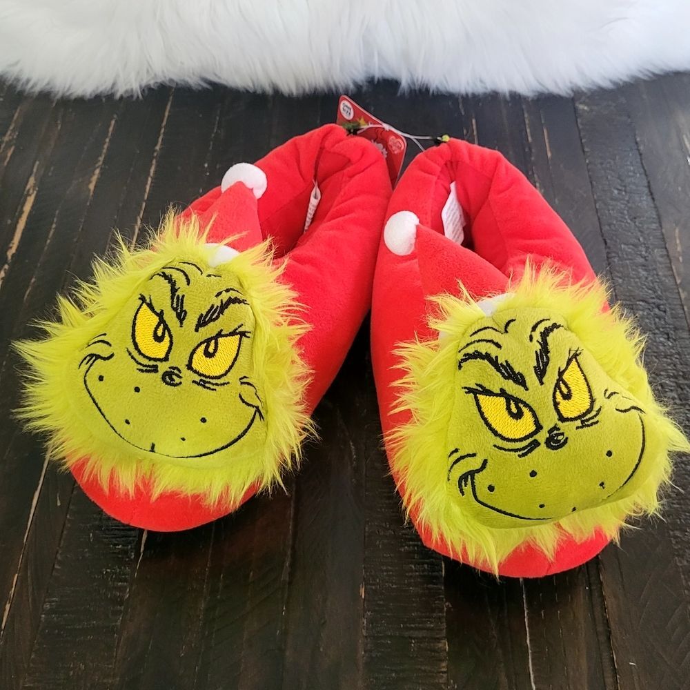 NEW Dr.Seuss The Grinch Christmas Slippers Women's Size 9-10